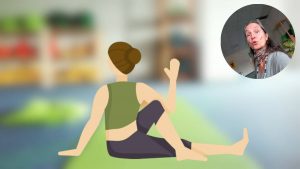yoga-stundeRücken-Yoga-Übung-Drehsitz-Variante