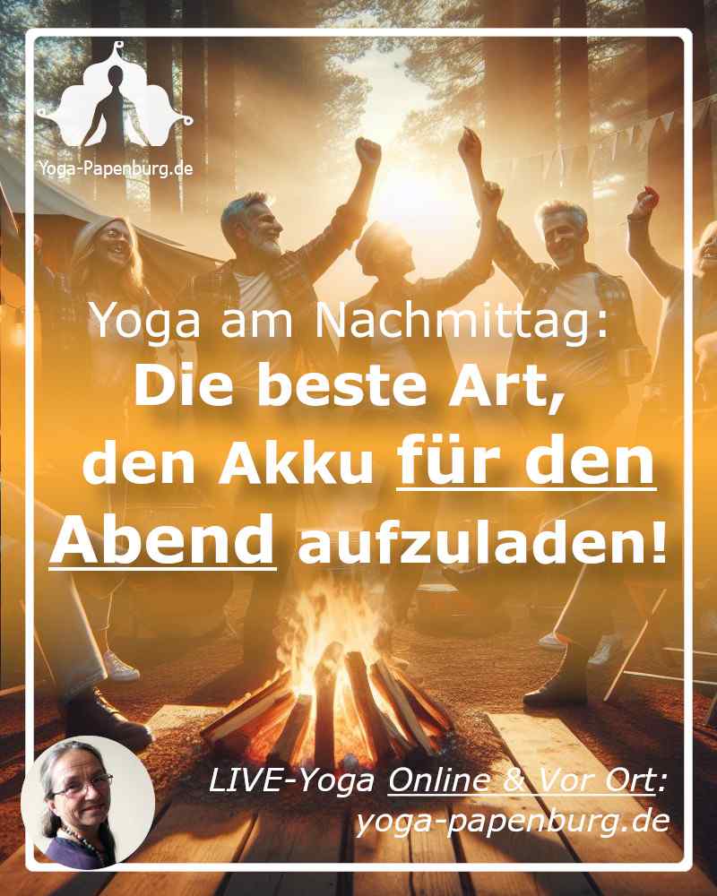 Yoga.Zeit am Nachmittag ist die Beste Art den Akku für den Abend aufzuladen