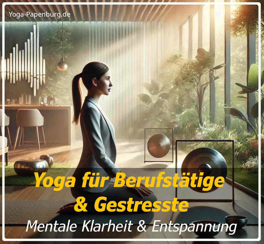 Yoga für Berufstätige und gestresste - Mentale Klarheit und Entspannung - Frau übt Yoga zuhause