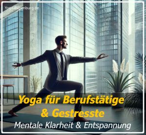 Yoga für Berufstätige und gestresste - Mentale Klarheit und Entspannung - Mann übt Yoga im Büro